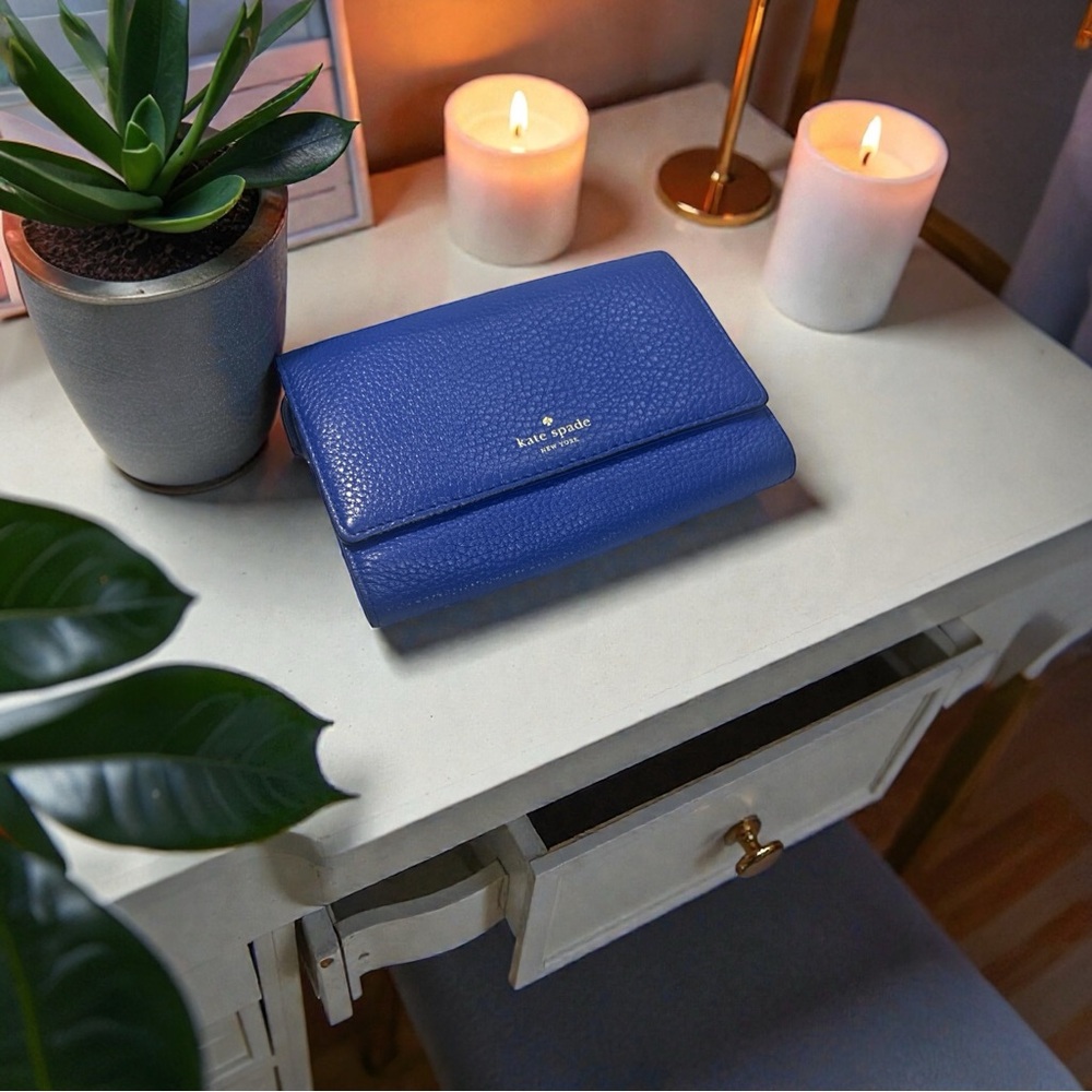 Kate Spade New York Blue Tri-Fold Wallet